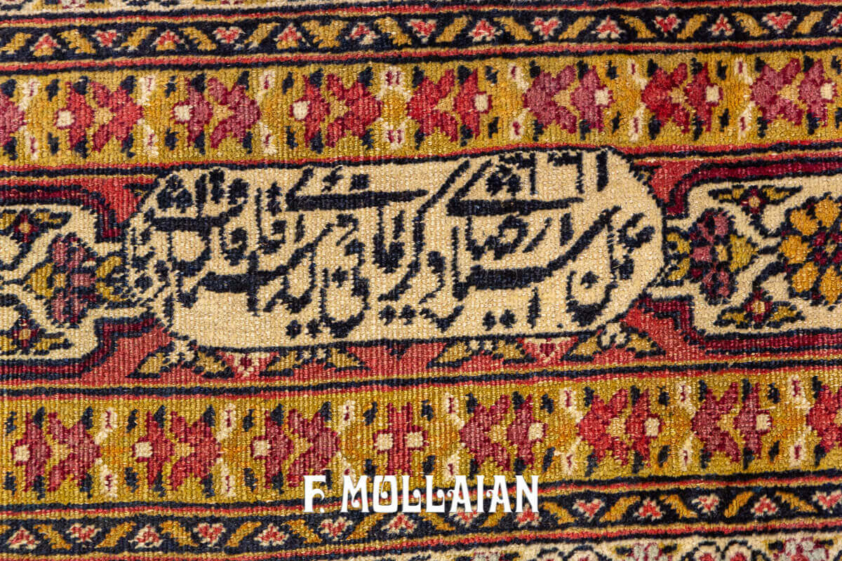 Kalle-size Signed (Reza Kermani) All-over Kerman Ravar Antique Persian Carpet n°:341159